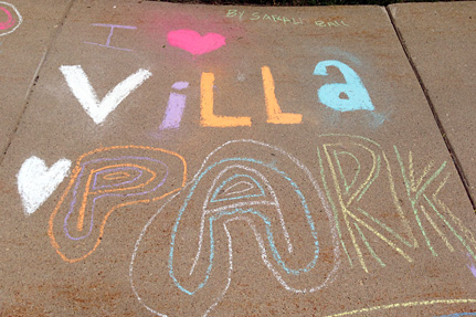 I -heart- Villa Park, Written on the Sidewalk